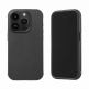 Mujjo Impact Case - хибриден удароустойчив кейс от естествена кожа с MagSafe за iPhone 15 Pro (черен)